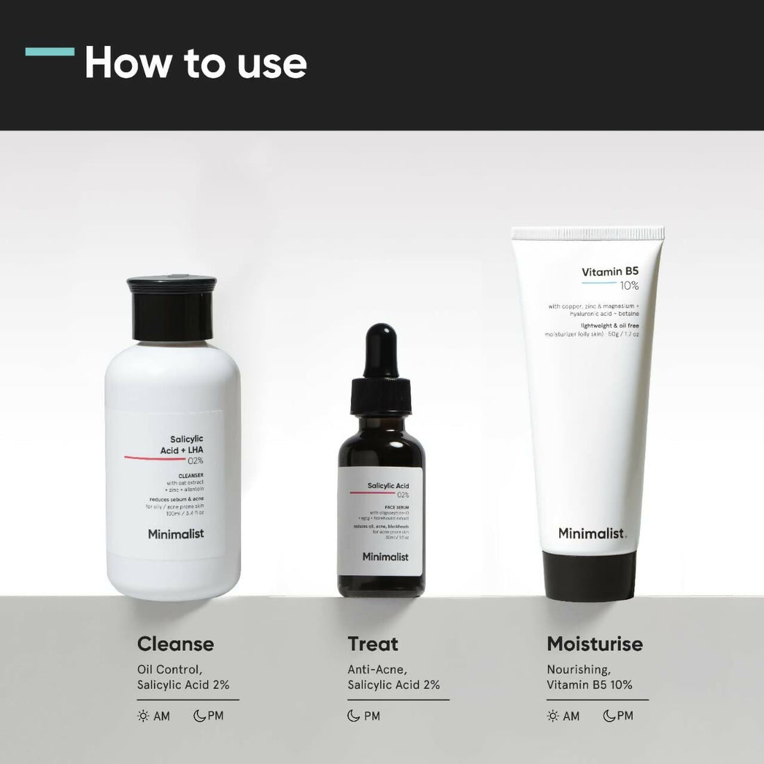 Minimalist Anti-Acne Kit, Skincare Routine Kit - Face Wash, Moisturizer, and Serum by Dista