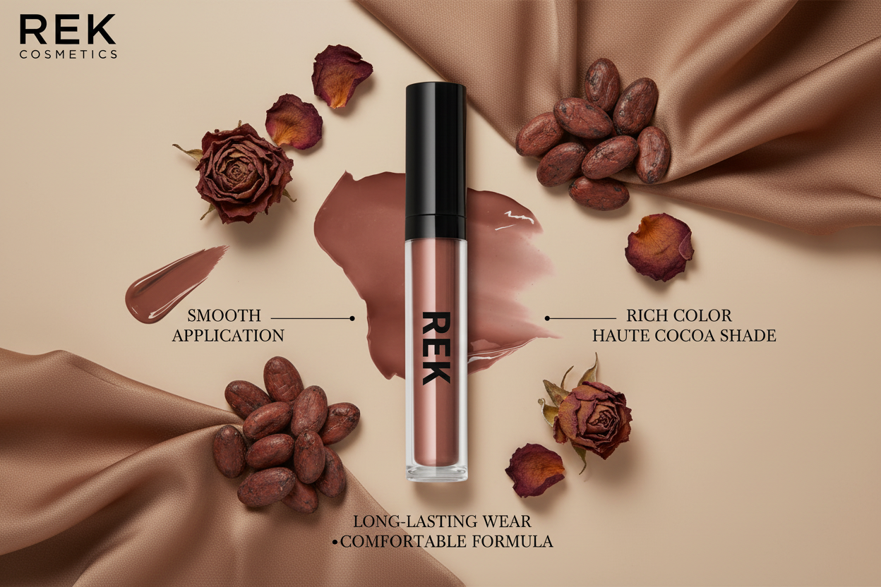 Haute Cocoa Deep Cocoa Brown Matte Liquid Lipstick by REK Cosmetics