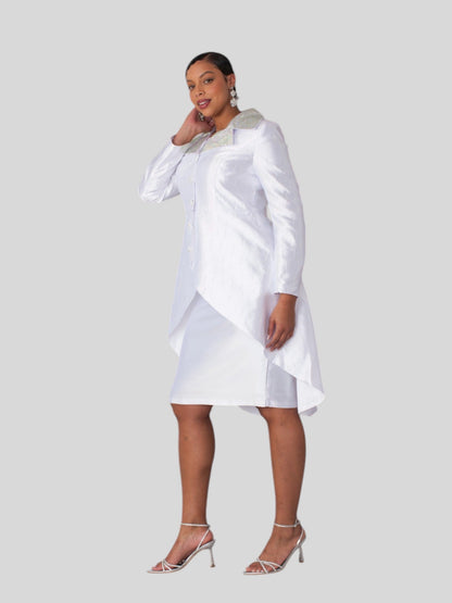 High-Low Church Suit with Embellished Collar - 4860 by Tally Taylor