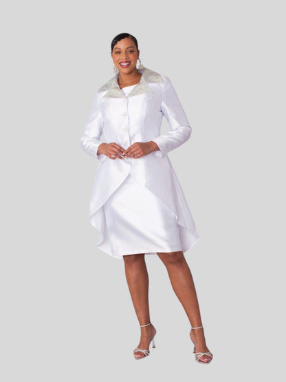 High-Low Church Suit with Embellished Collar - 4860 by Tally Taylor