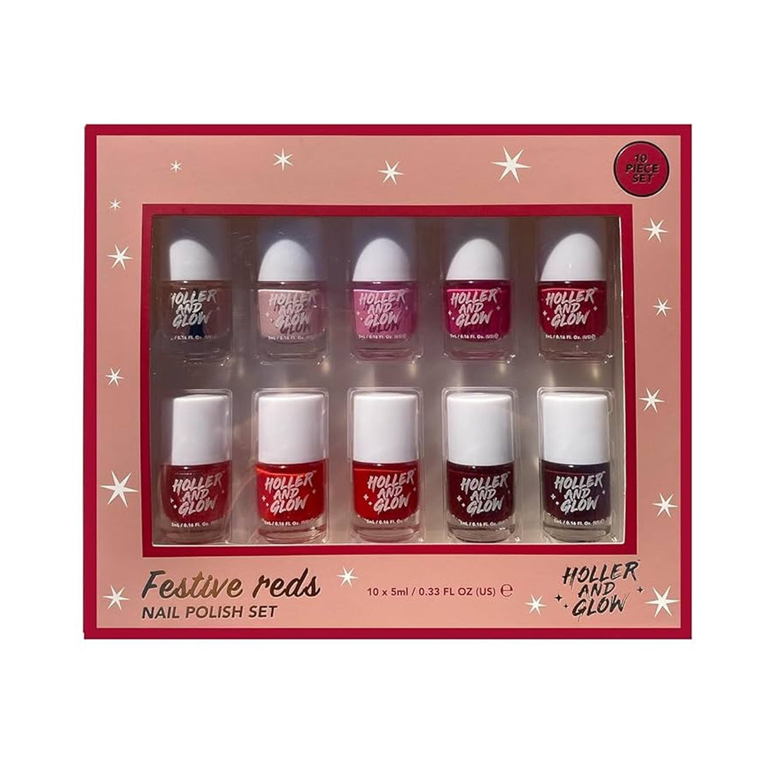 Holler and Glow Festive Reds Nail Polish Gift Set 10 x 0.33fl oz - New by This is Beauty US
