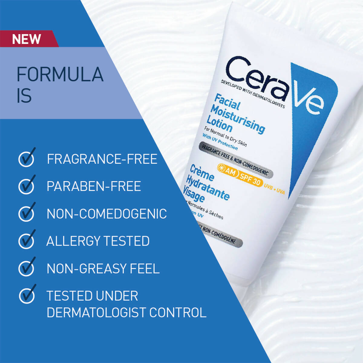 Cerave AM Facial Moisturising Lotion SPF30 for Normal to Dry Skin by Dista
