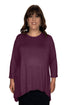 Plus Size - Modest Handkerchief Tunic Top - 3/4 Sleeve Comfort Flow Design by Kosher Casual USA