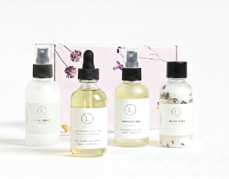 The Ultimate Lizush Natural Spa Experience –4 Piece Artisanal Wellness in a Gift Box by Lizush