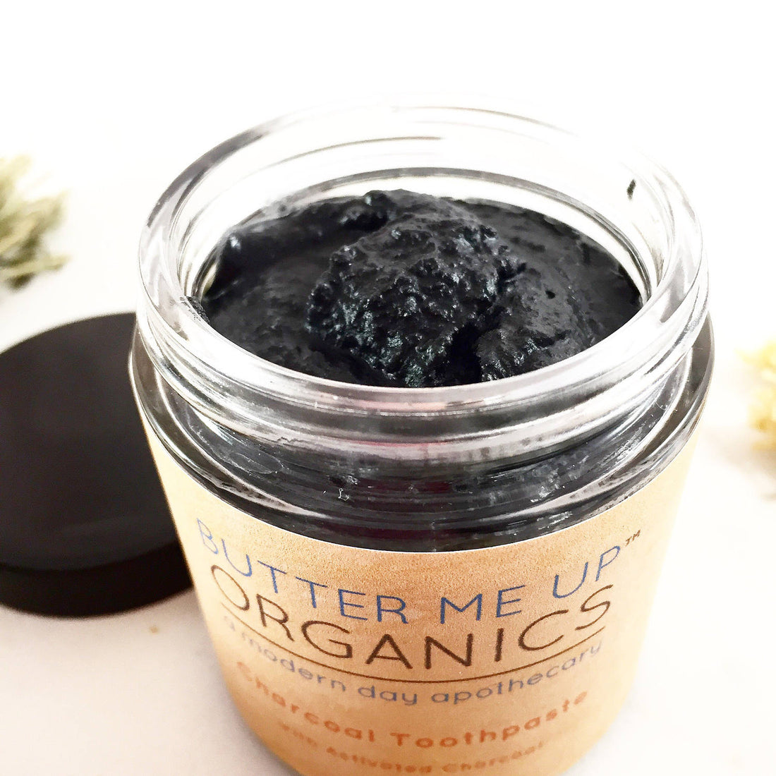 Organic Activated Charcoal Toothpaste / Whitening Toothpaste / Organic Toothpaste / Black Toothpaste / Charcoal Toothpaste / Tooth Paste by Butter Me Up Organics