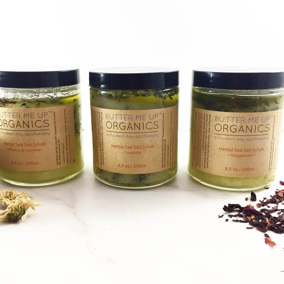 Organic Sea Salt Herbal Scrub Spa Pamper Treat by Butter Me Up Organics