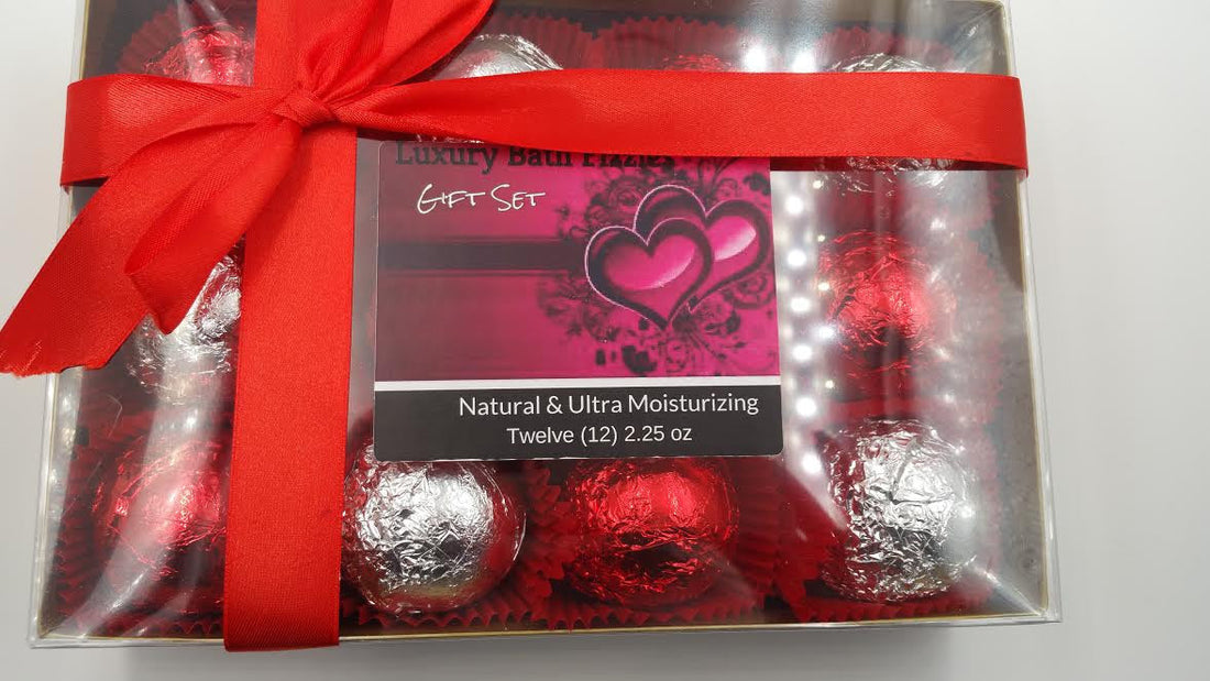 Gift Set (Romance) with 12 luxury bath bomb fizzies - foil wrapped 2.25 oz each, perfect gifts!! by Spa Pure