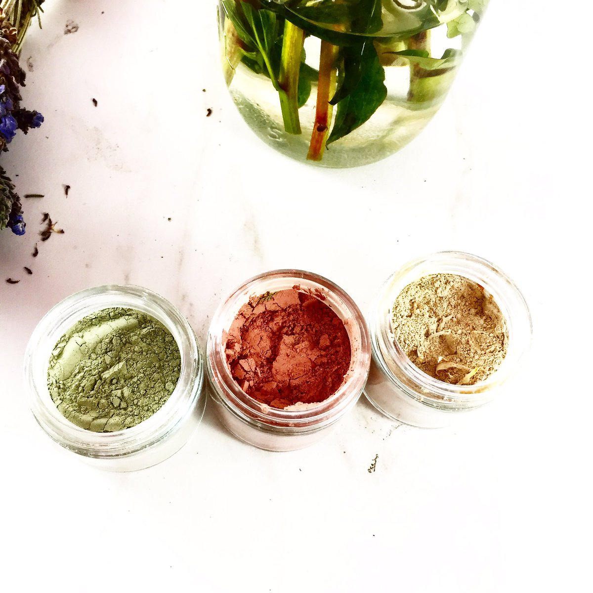 Clay Face Mask Trio Rose Clay French Green Clay Kaolin Clay Turmeric Kelp Calendula by Butter Me Up Organics