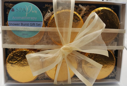 Gift Set with 6 Aromatherapy Shower Tablets - Best Sellers - 100% Essential Oil Blends by Spa Pure