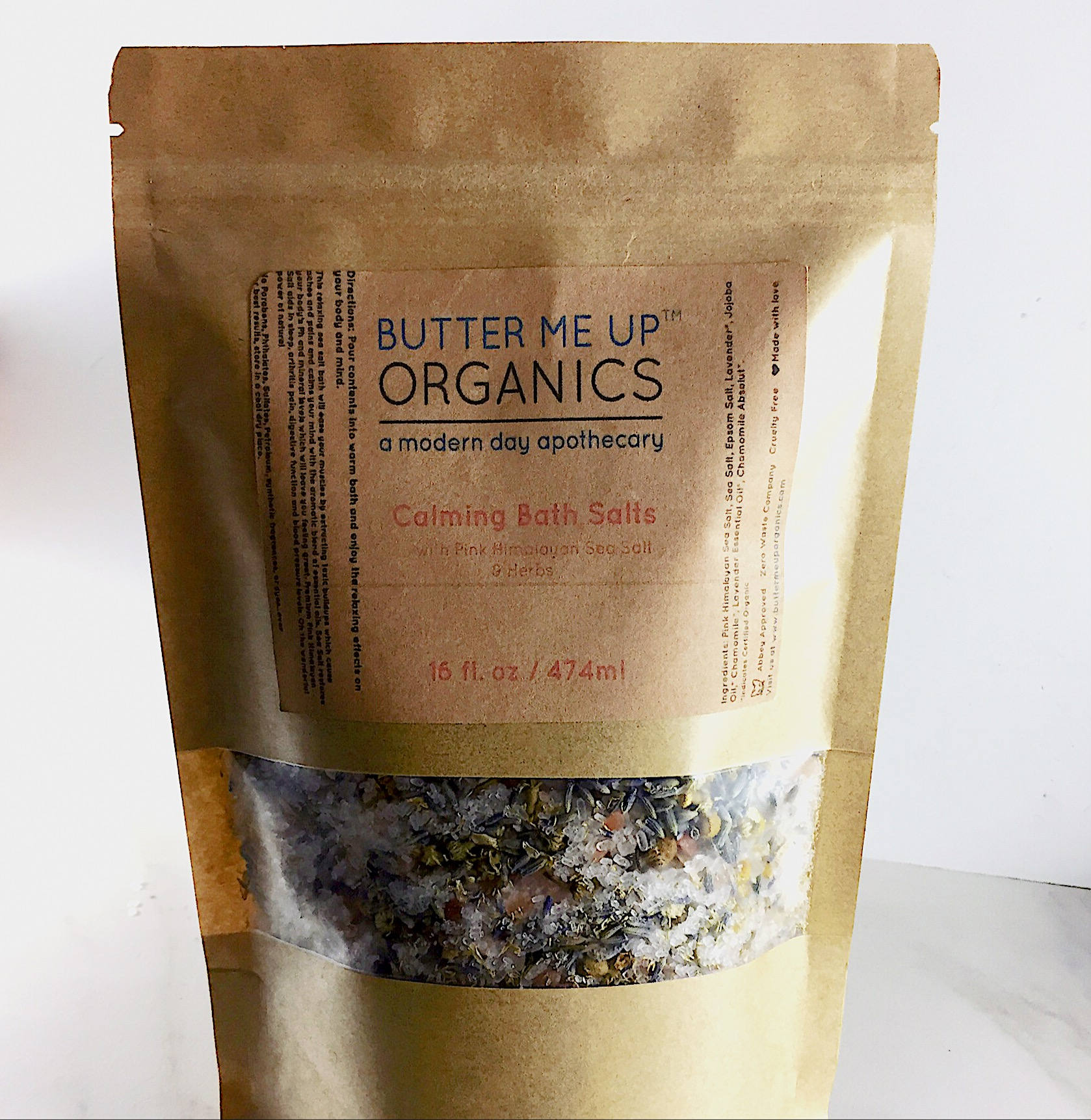 Calming Bath Salts / Detox / Relaxation / Lavender &amp; Chamomile / Essential Oils / Organic Herbs / Herbal Bath Salts for Relaxation Stress by Butter Me Up Organics