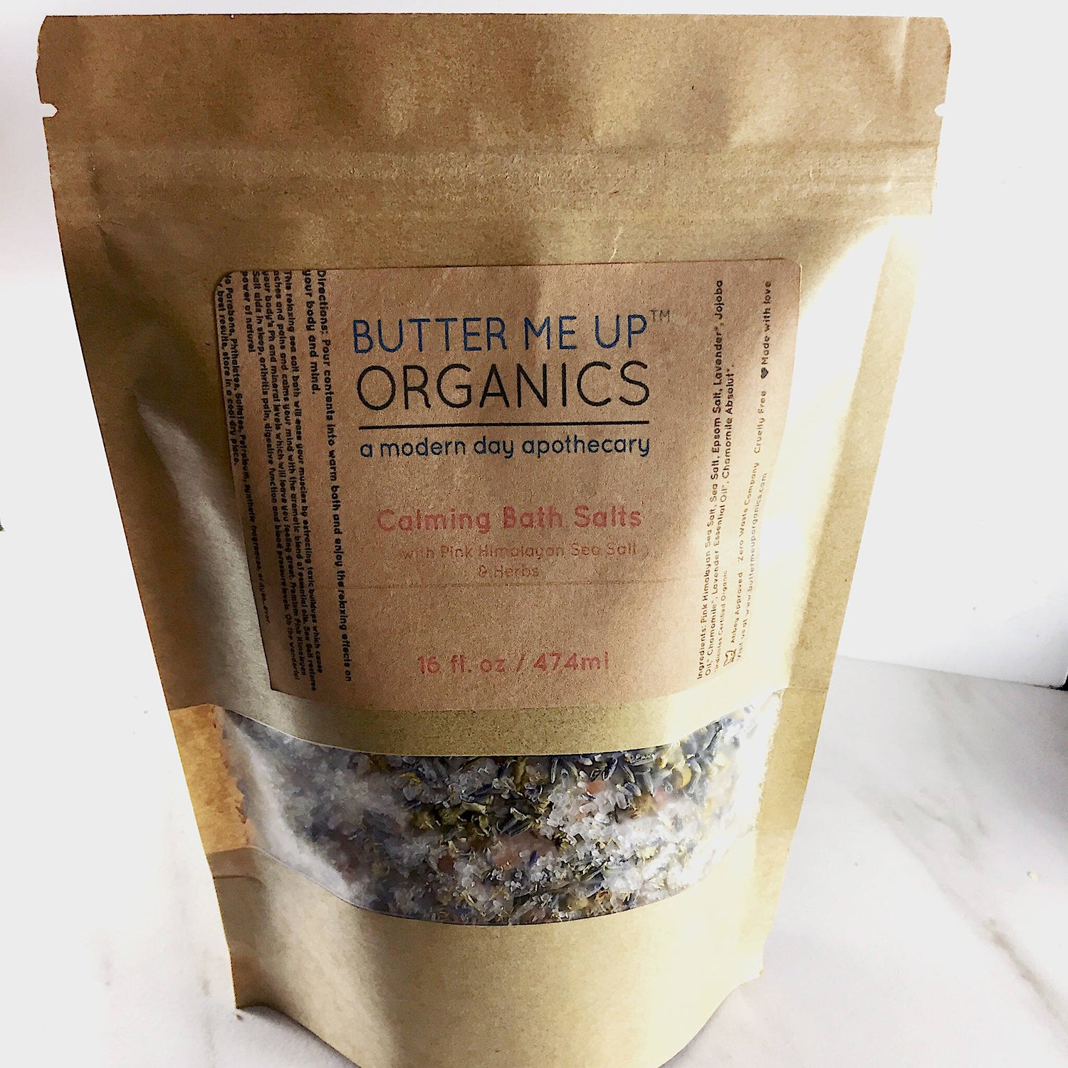 Calming Bath Salts / Detox / Relaxation / Lavender &amp; Chamomile / Essential Oils / Organic Herbs / Herbal Bath Salts for Relaxation Stress by Butter Me Up Organics