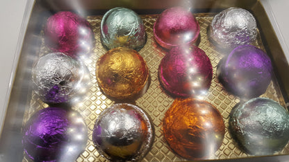 Gift Set for Mom with 12 foil wrapped 2.5 oz bath bombs, great for dry skin, Favorite scents for women by Spa Pure