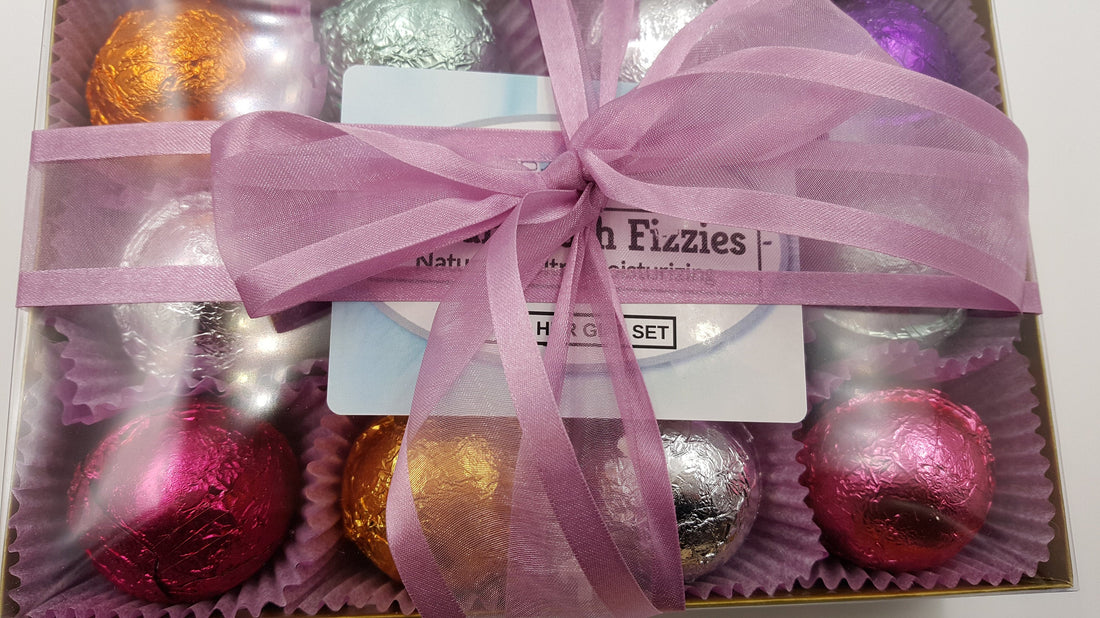 Gift Set for Mom with 12 foil wrapped 2.5 oz bath bombs, great for dry skin, Favorite scents for women by Spa Pure