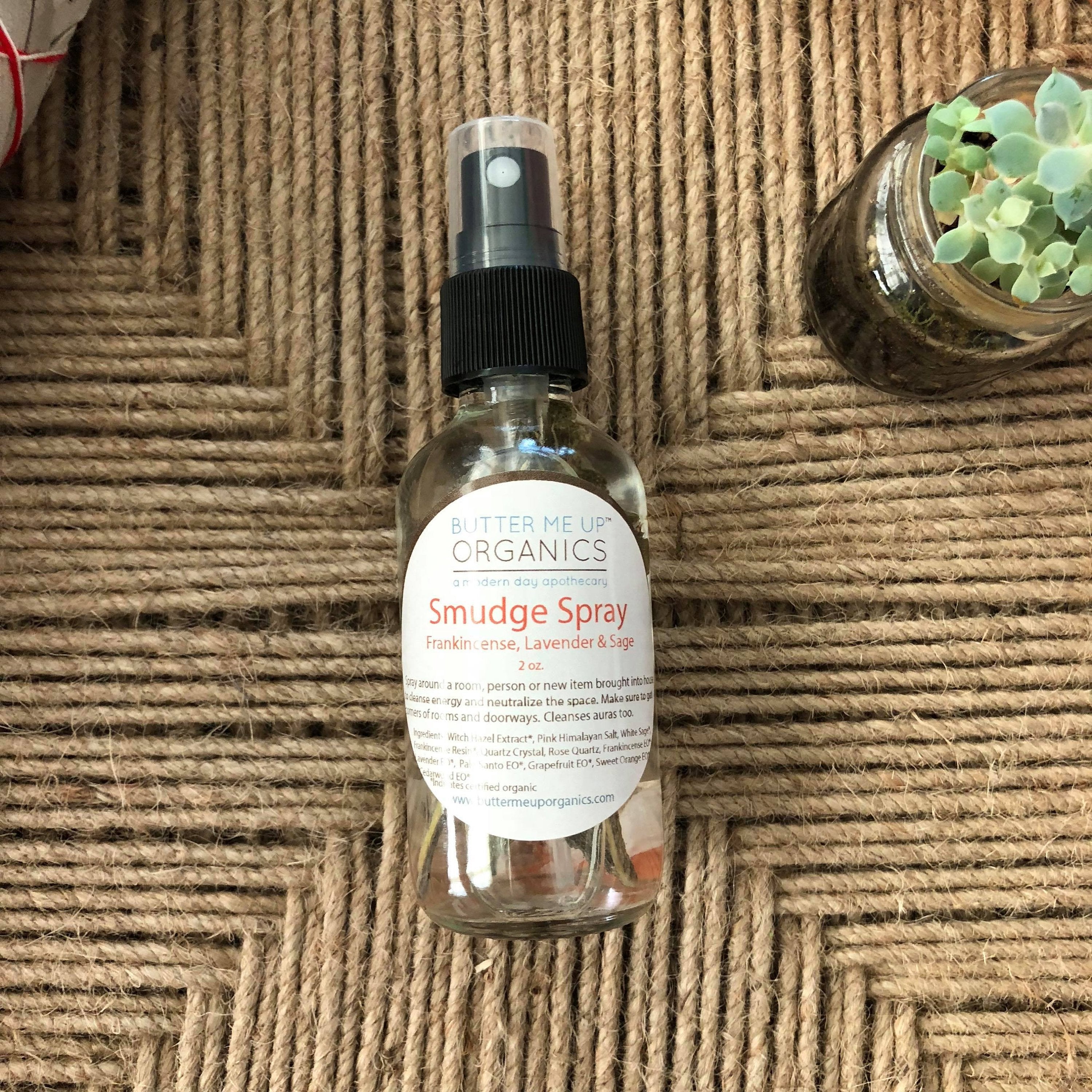 Organic Energy Cleansing Spray / Smudge Spray / Space Clearing / Energy Cleansing / Aura Cleansing / Purifying / Cleanse Negative Energy / by Butter Me Up Organics