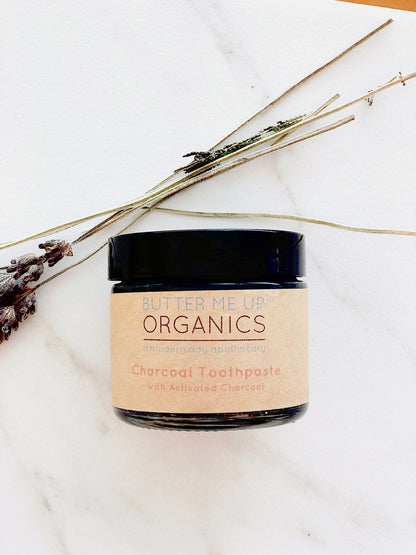 Organic Activated Charcoal Toothpaste / Whitening Toothpaste / Organic Toothpaste / Black Toothpaste / Charcoal Toothpaste / Tooth Paste by Butter Me Up Organics