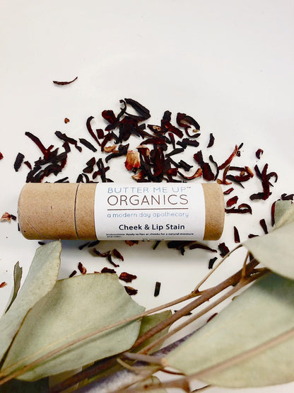 Organic Natural Cheek And Lip Stain / Lip Color / Organic Tinted Lip Balm / Lip Gloss by Butter Me Up Organics
