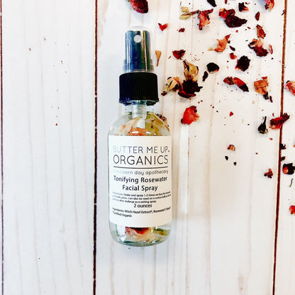 Organic Rosewater Toner / Facial Mist / Makeup Setting Spray / Organic Rosewater / Organic Toner / Organic Setting Spray by Butter Me Up Organics