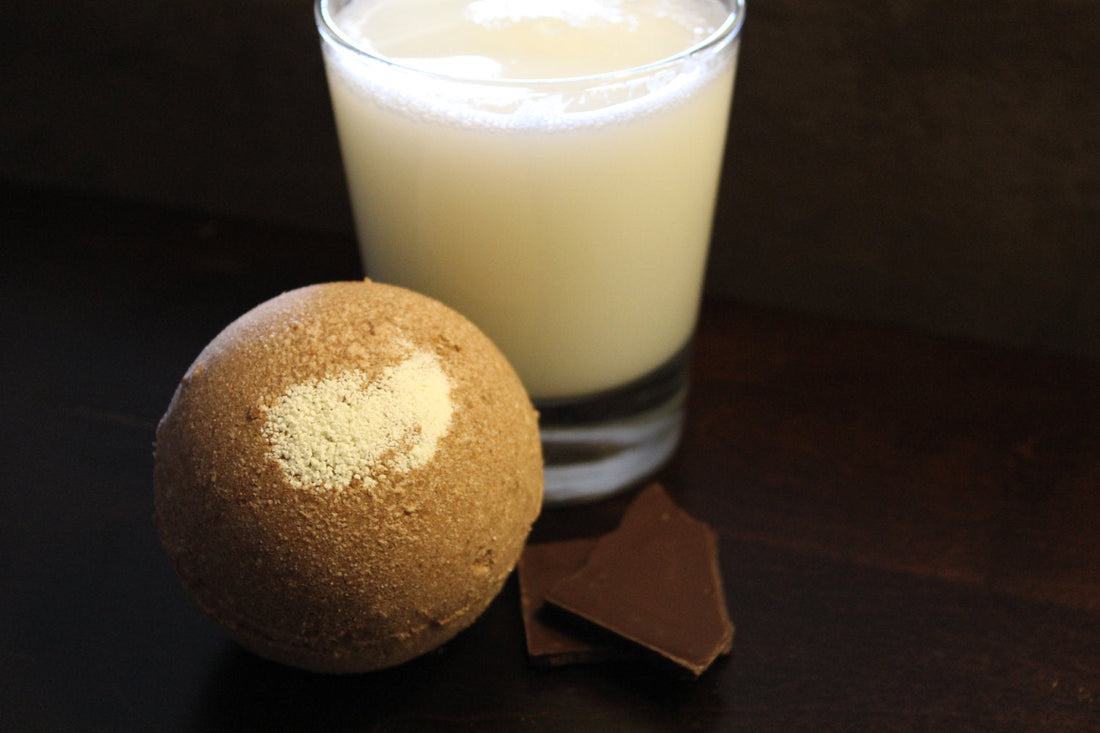 Chocolate Milk Bath Bomb with Toy by Butter Me Up Organics