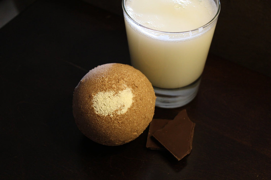 Chocolate Milk Bath Bomb with Toy by Butter Me Up Organics