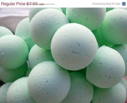 14 bath bombs in Coconut Lime fragrance, gift bag bath fizzies, great for dry skin, shea, cocoa, 7 ultra rich oils by Spa Pure