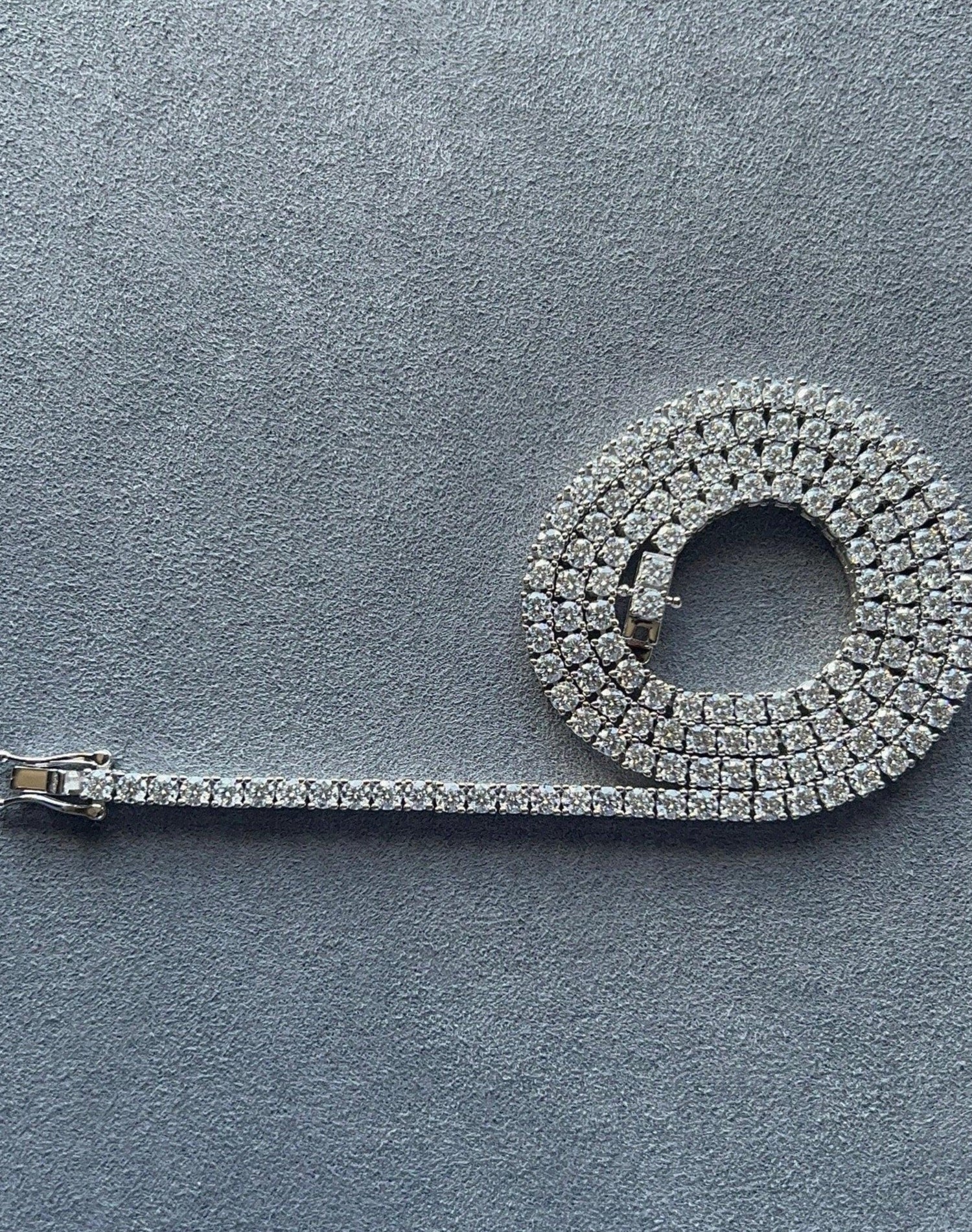 3MM Moissanite Tennis Necklace in Solid 925 Silver by Jayco Jewelry