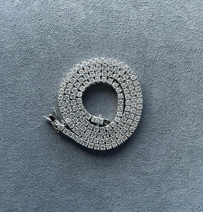 3MM Moissanite Tennis Necklace in Solid 925 Silver by Jayco Jewelry