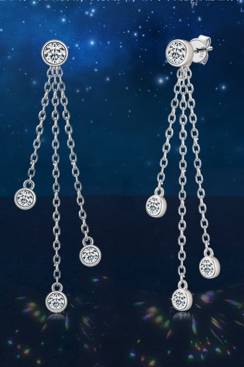 1.2 Carat Sparkala™ Layered Chain Earrings by Sparkala