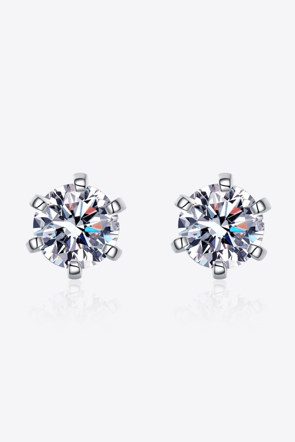 1 Carat Sparkala™ Rhodium-Plated Stud Earrings by Sparkala