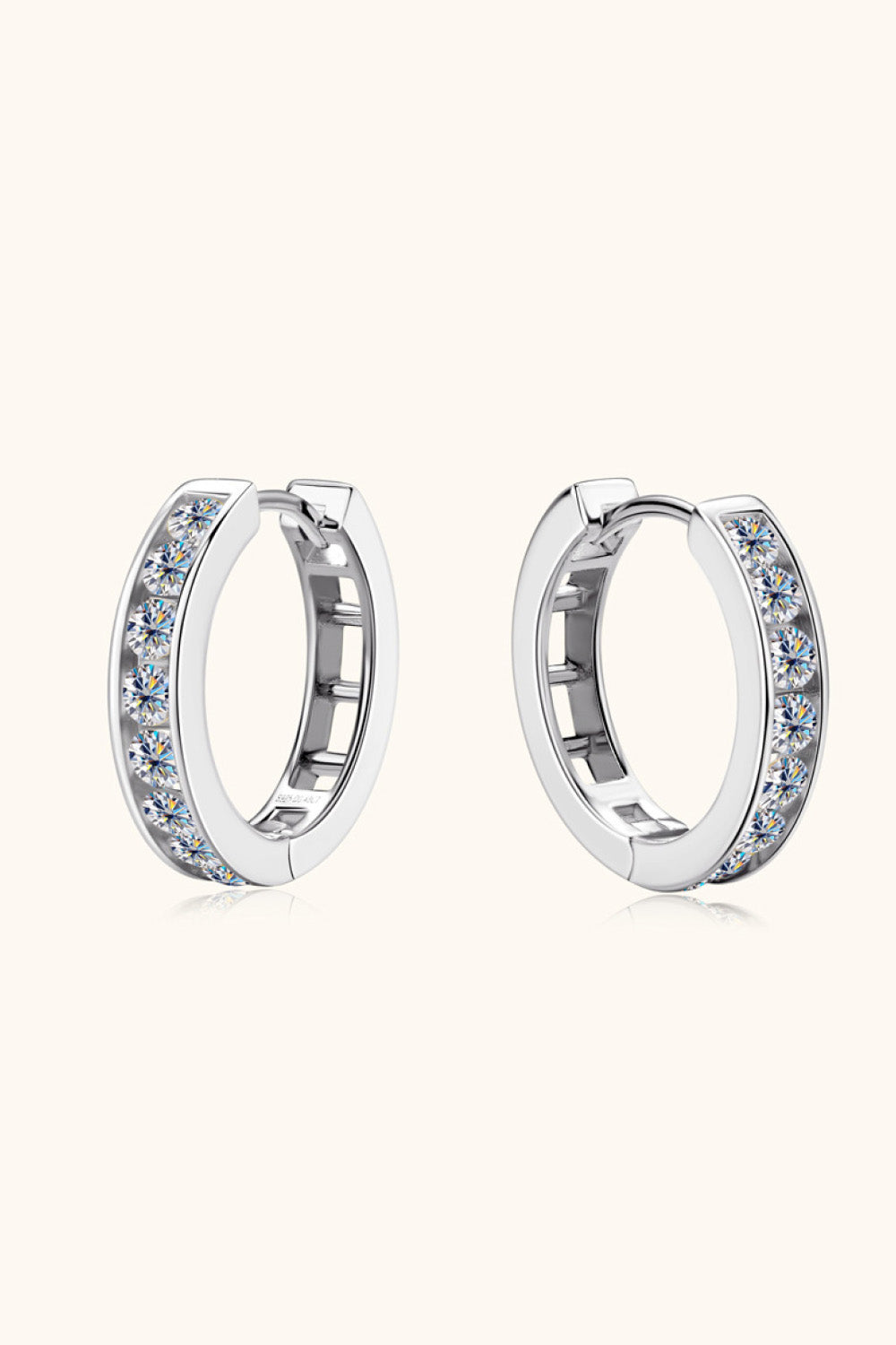 Sparkala™ Platinum-Plated 925 Sterling Silver Huggie Earrings by Sparkala