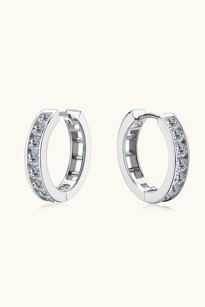 Sparkala™ Platinum-Plated 925 Sterling Silver Huggie Earrings by Sparkala