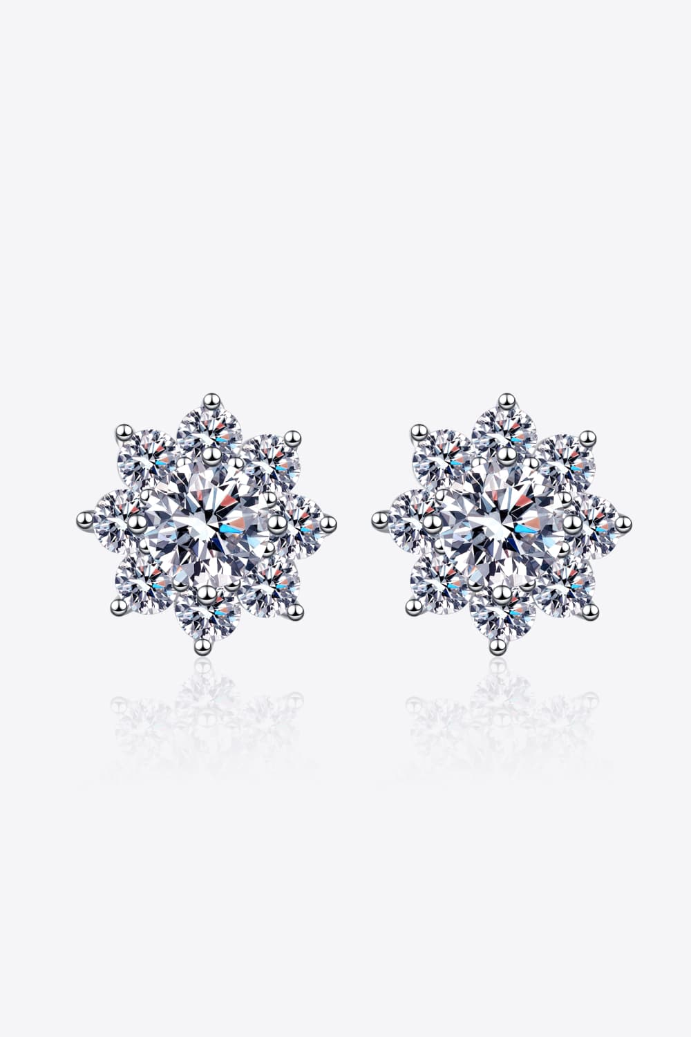 1 Carat Sparkala™ 925 Sterling Silver Flower Earrings by Sparkala