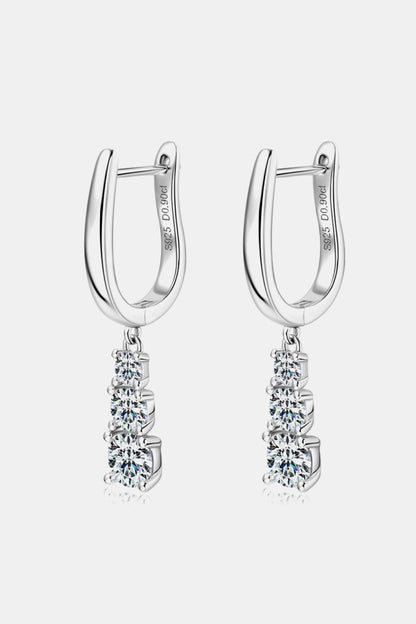 1.8 Carat Sparkala™ Platinum-Plated 925 Sterling Silver Drop Earrings by Sparkala