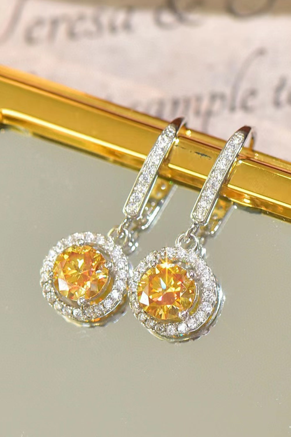 Platinum-Plated 2 Carat Sparkala™ Drop Earrings by Sparkala