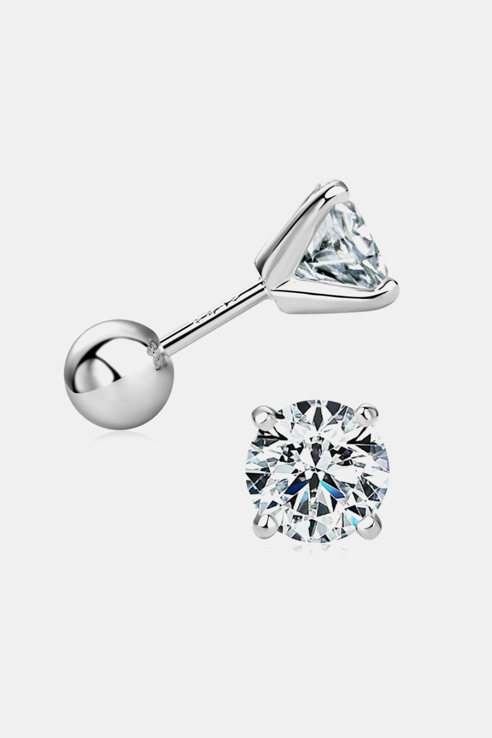 2 Carat Sparkala™ Platinum-Plated 925 Sterling Silver Stud Earrings by Sparkala
