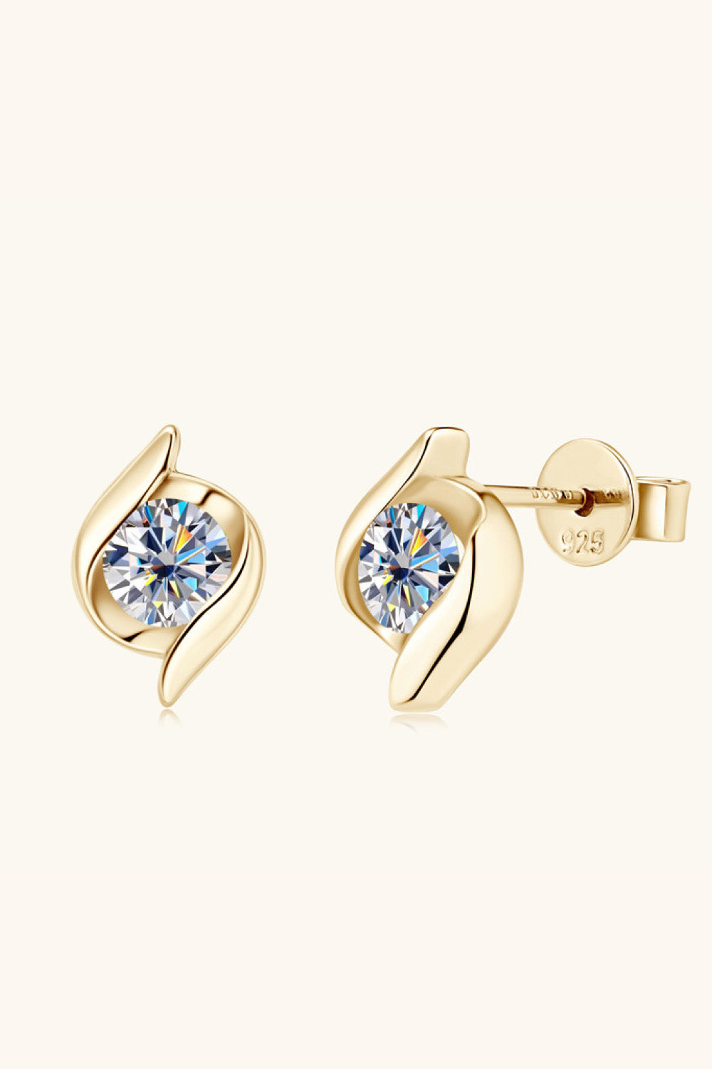 1 Carat Sparkala™ Platinum-Plated 925 Sterling Silver Stud Earrings by Sparkala
