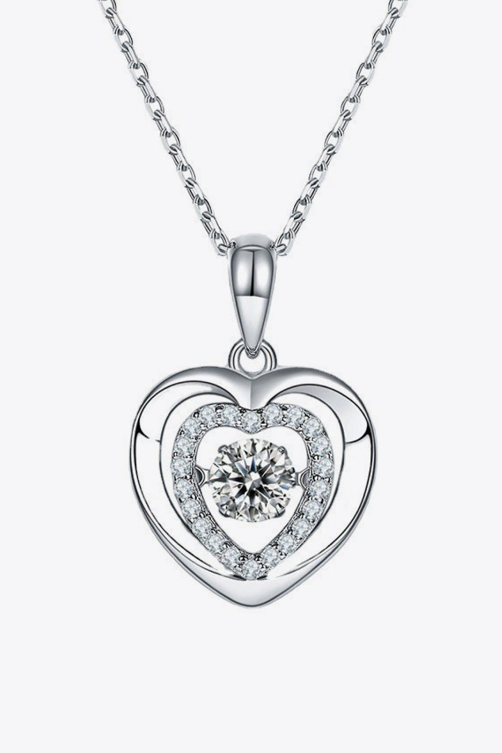 Sparkala™ Heart Pendant Necklace (Platinum-Plated Fine Silver) by Sparkala