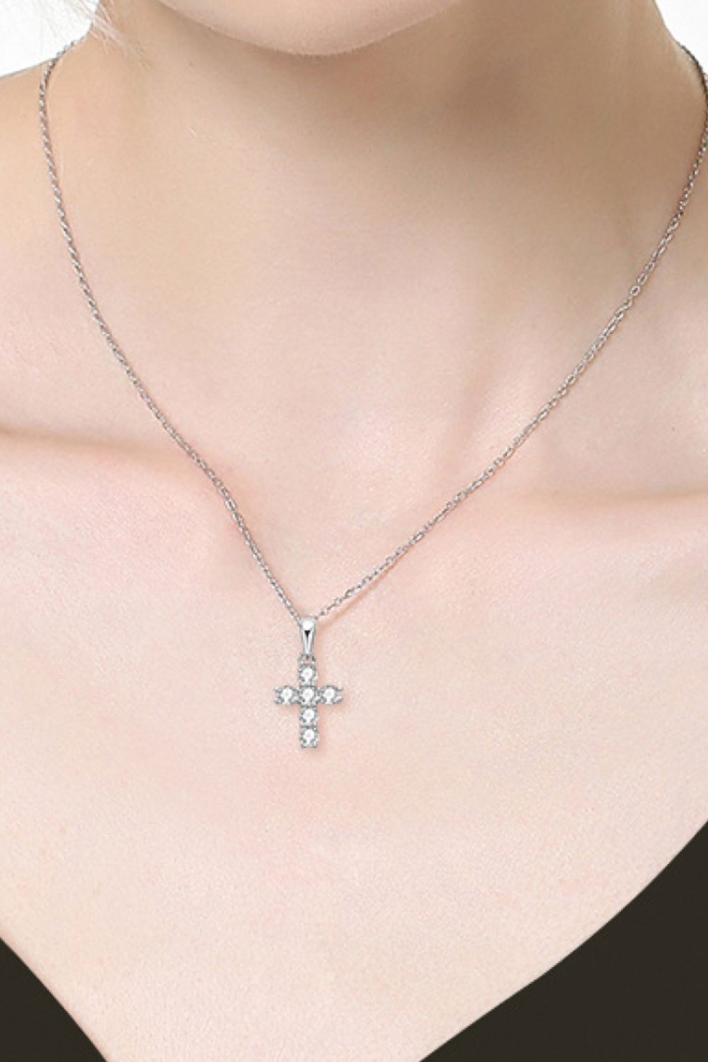 Sparkling Cross Sparkala™ Pendant Necklace (Platinum-Plated Fine Silver) by Sparkala