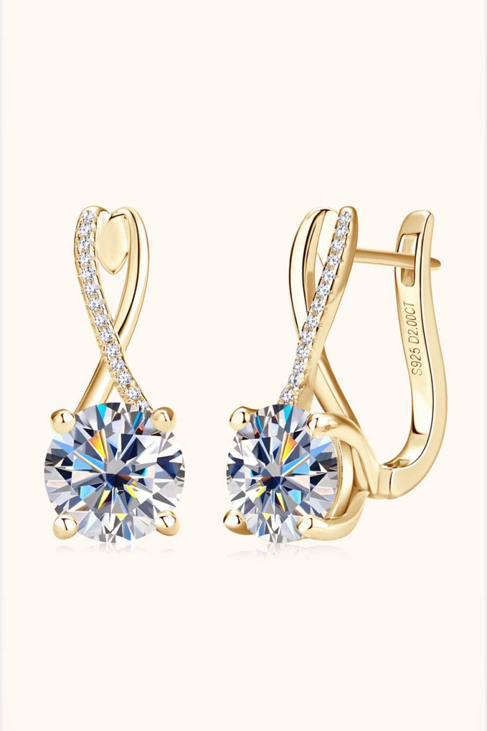 4 Carat Sparkala™ Platinum-Plated 925 Sterling Silver Earrings by Sparkala
