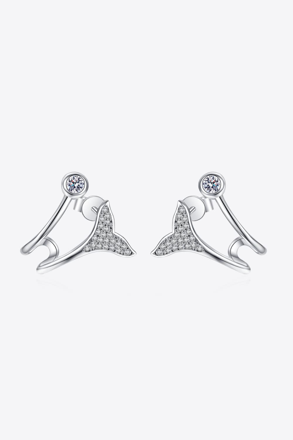 Sparkala™ Fishtail Rhodium-Plated Earrings by Sparkala