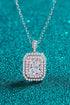 1 Carat Sparkala™ Geometric Pendant Chain Necklace (Platinum-Plated Fine Silver) by Sparkala