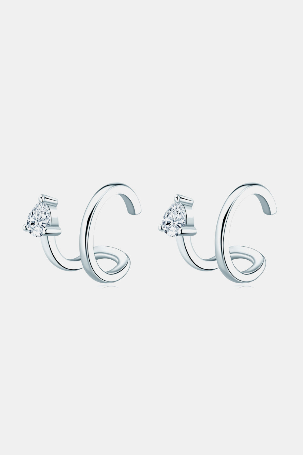 Sparkala™ Platinum-Plated 925 Sterling Silver Cuff Earrings by Sparkala