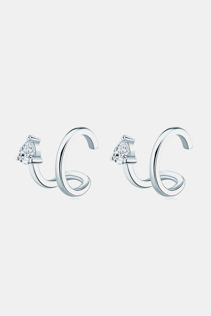 Sparkala™ Platinum-Plated 925 Sterling Silver Cuff Earrings by Sparkala