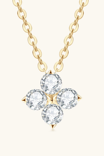 Sparkala™ Four Leaf Clover Pendant Necklace (Platinum-Plated Fine Silver) by Sparkala