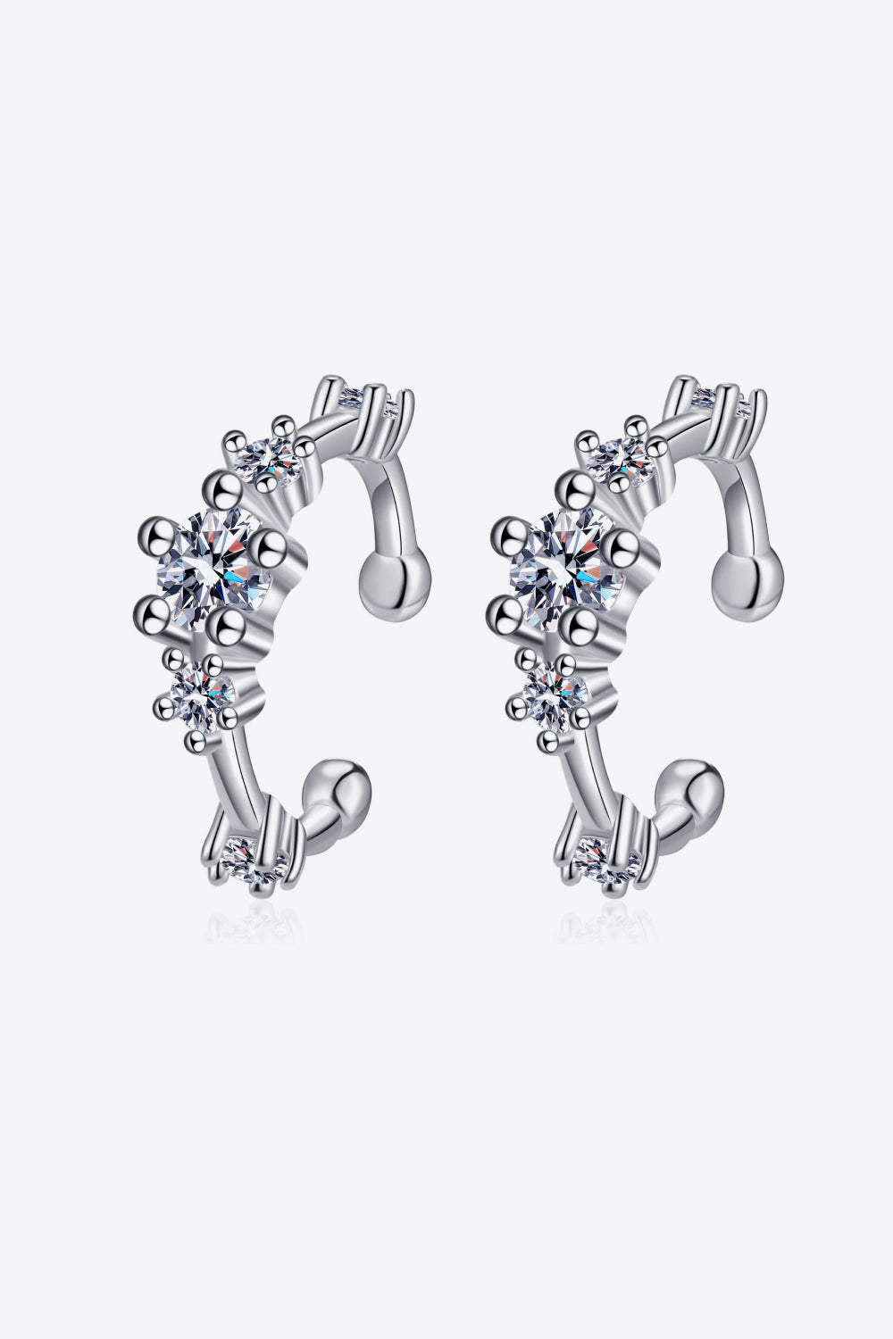 Sparkala™ Rhodium-Plated Cuff Earrings by Sparkala