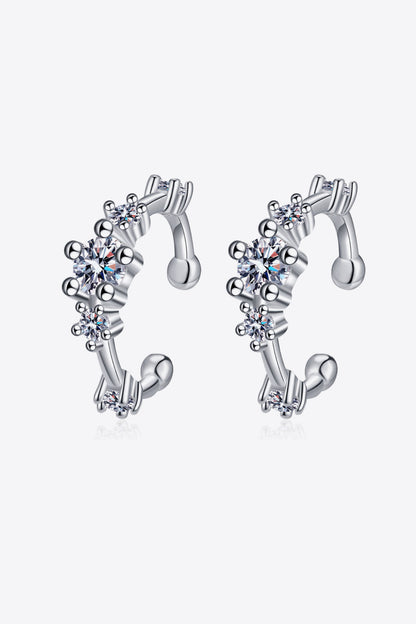 Sparkala™ Rhodium-Plated Cuff Earrings by Sparkala