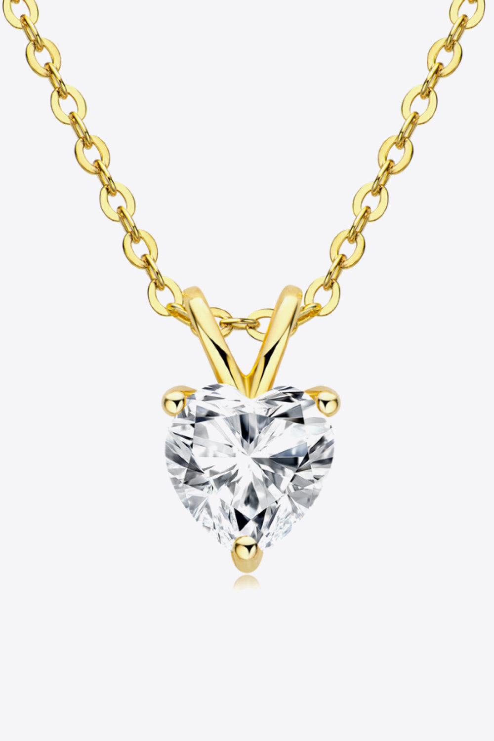 1 Carat Sparkala™ Heart-Shaped Pendant Necklace (Platinum-Plated Fine Silver) by Sparkala