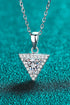 Rhodium-Plated Pure Sterling Silver Triangle Sparkala™ Pendant Necklace by Sparkala
