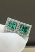 2 Carat Sparkala™ Square Stud Earrings (Platinum-Plated Fine Silver) by Sparkala