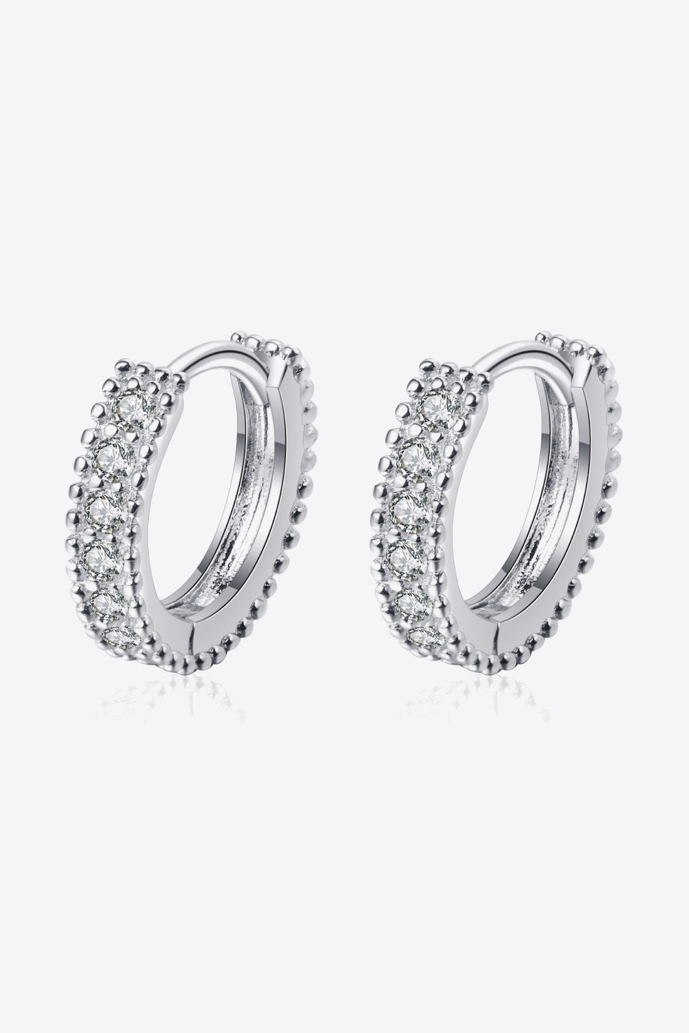 Pure Sterling Silver Inlaid Sparkala™ Huggie Earrings by Sparkala
