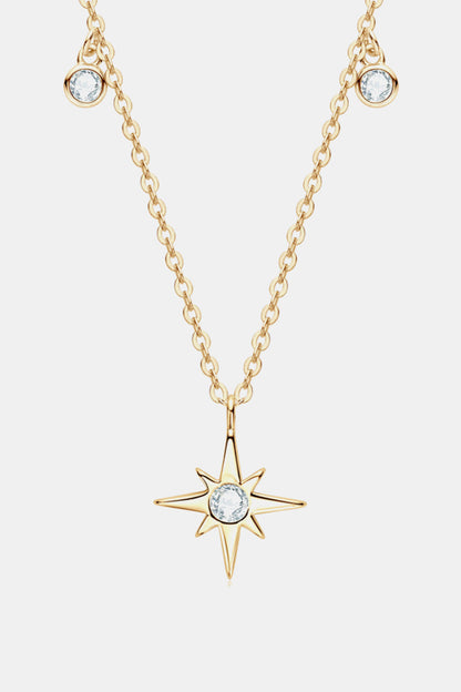 Sparkala™ North Star Pendant Platinum-Plated 925 Sterling Silver Necklace by Sparkala
